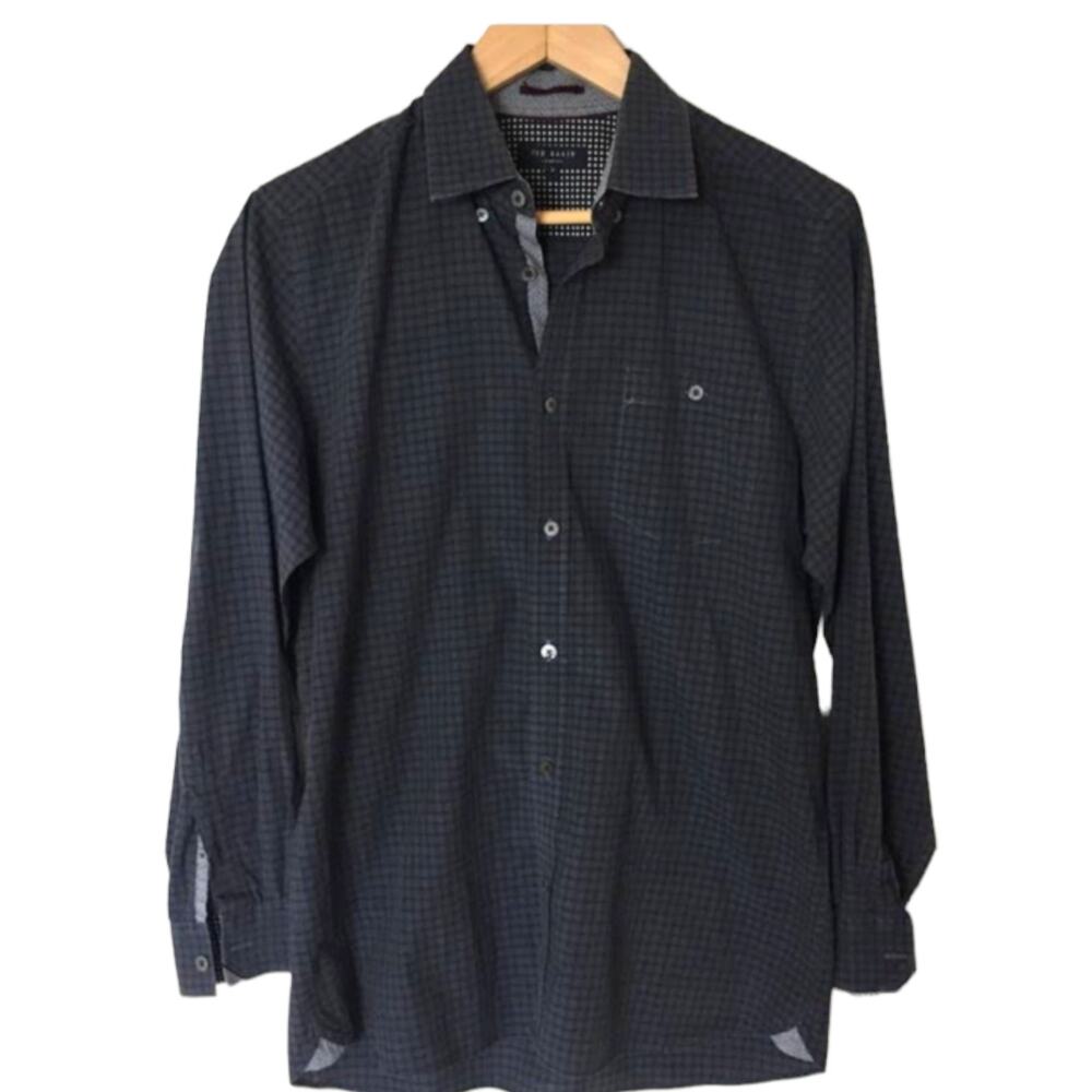 Ted Baker London Check Slim Sport Shirt Sz 3